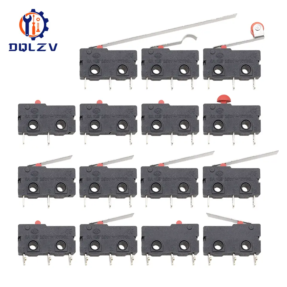 5A 125V250V KW12 Travel Limit Switch KW11-3Z-2 With Handle 16mm Contact Button Micro switch KW12-N 2Pin/3Pin KW12-A NO/NC image 1