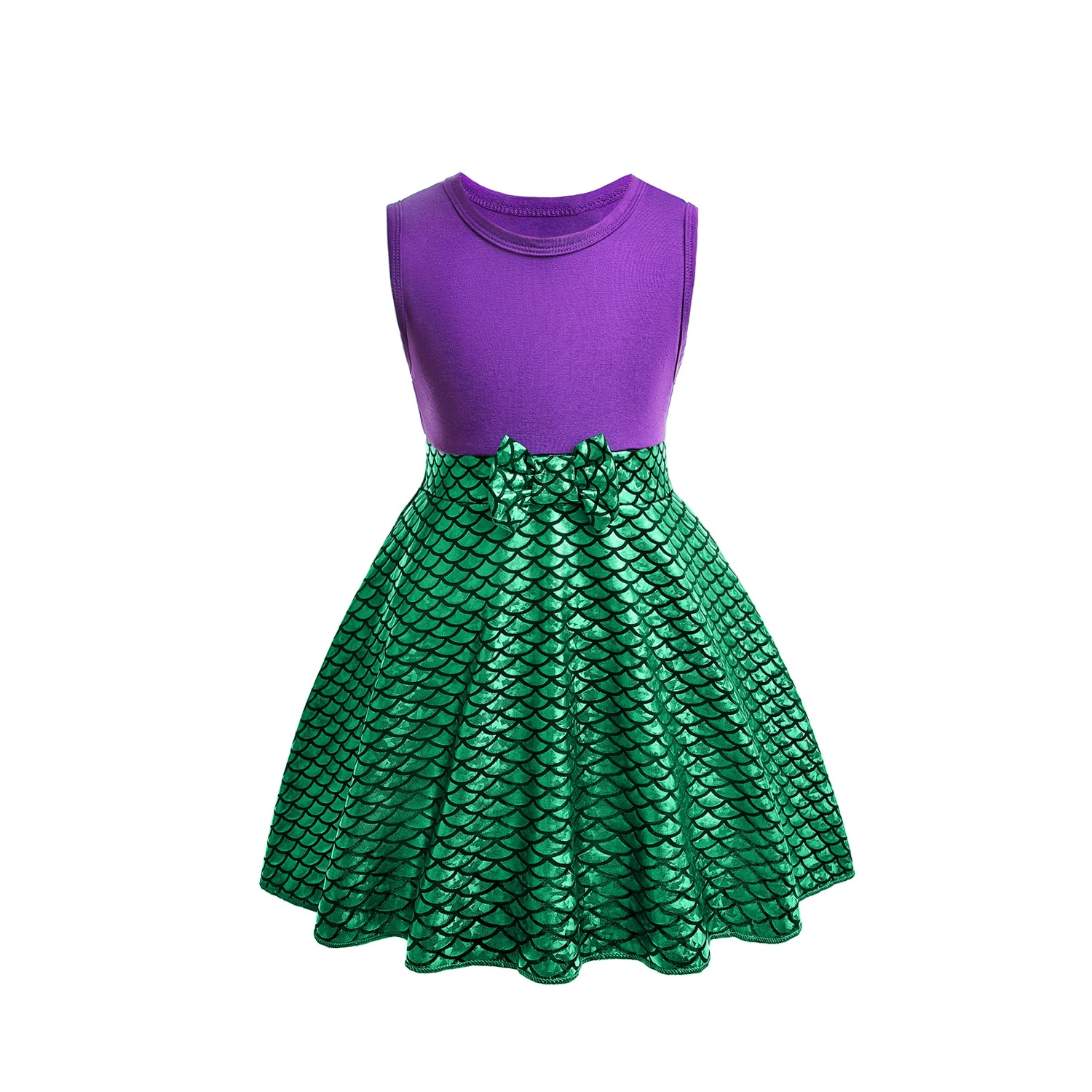 thumbnail image 4 of Vestidos informales sin mangas para niña, ropa de fiesta de princesa para niña de 2 a 8 años, Vestidos diarios elegantes en contraste, 3 piezas, verano 2024, 4 of 5