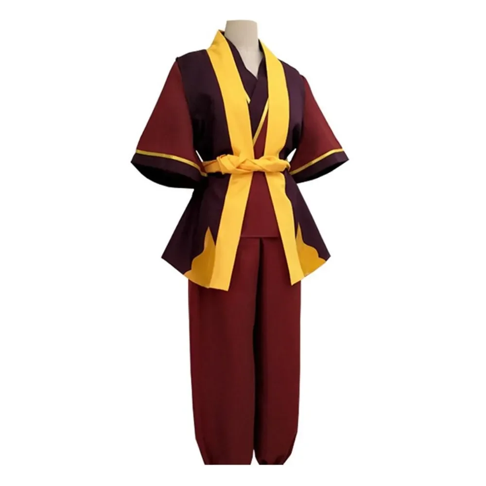 Avatar The Last Airbender Prince Zuko Cosplay Costume Anime Red Costume Black Wig Man Women Adult Clothes for Halloween Parties