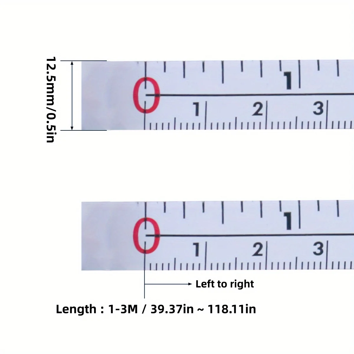 Self-Adhesive Dual Scale Steel Measuring Tape
