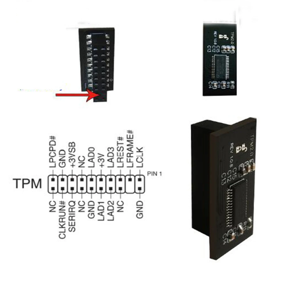 プロフェッショナルTpm 2.0セキュリティモジュール,20ピン/spi