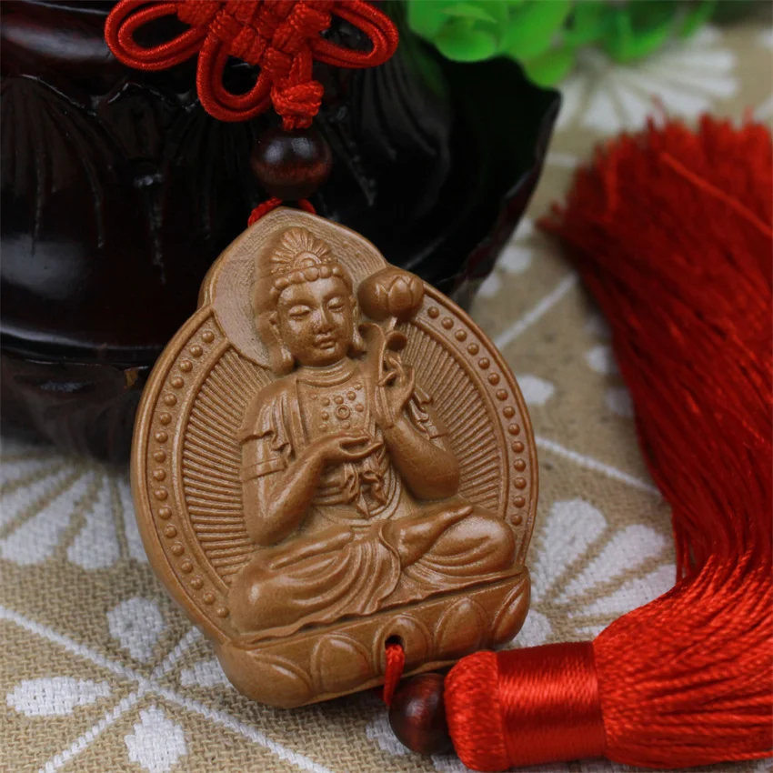 Llavero De Buda De Madera - 2 Piezas, Mini Amuleto De La Suerte, Colgante Para Llaves O Bolso