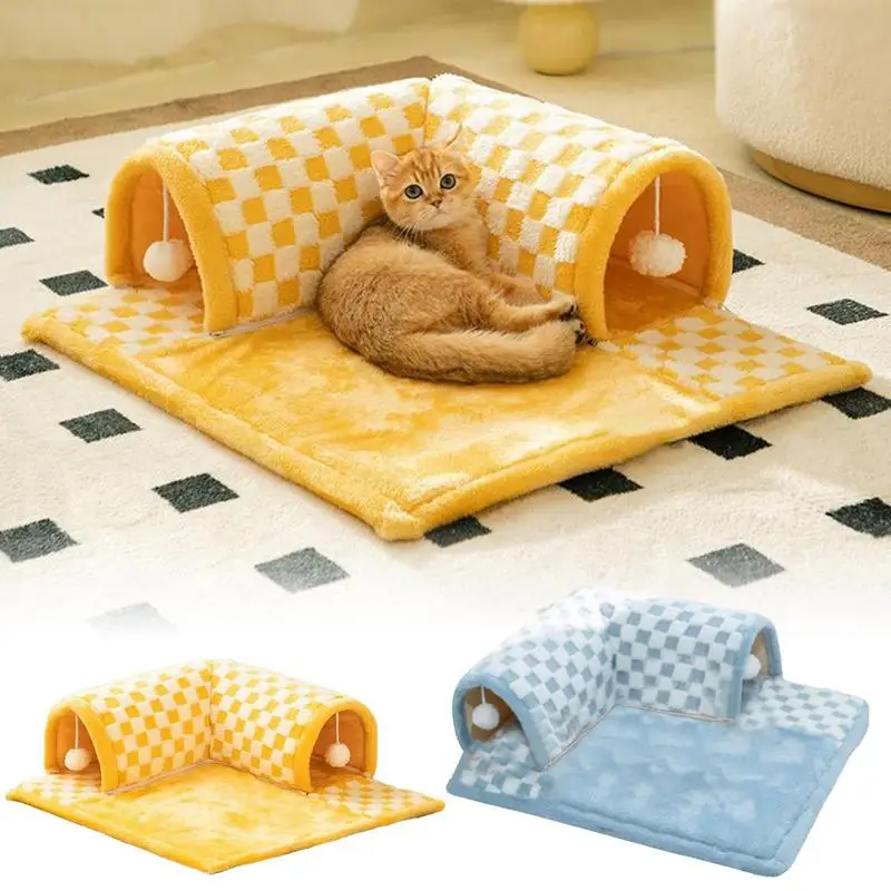 

Cat Tunnel 2 In 1 Extensible Cat House Pet Collapsible Tube Toy Bed Cat Tunnel Bed Cat Bed Cave Bored Pet Toys cat play supplies