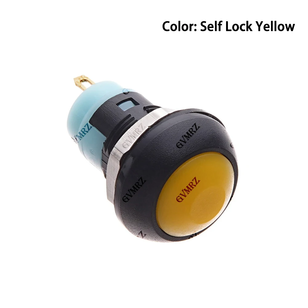5PCS 레드 옐로우 12mm 블루 화이트 그린 미니 12mm 순간 방수 푸시 버튼 스위치 Horn1A 250V 셀프 리셋 블랙 DIY