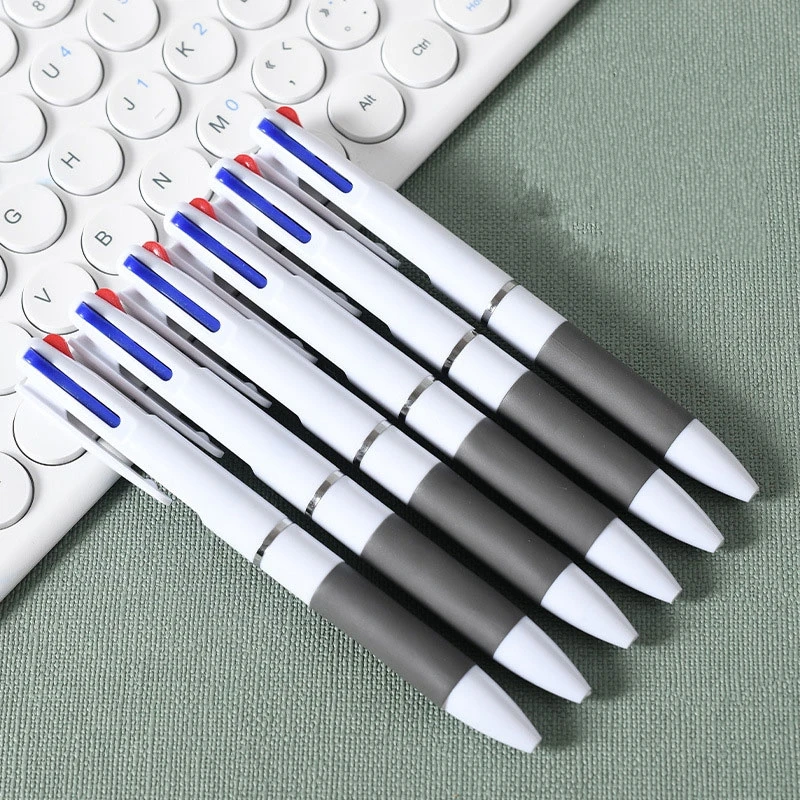 

30Pcs Ballpoint Pen Kawaii Silica 3 Colored Ink Black Blue Red Ball Pens for Writing Kids Students Gift Stationery