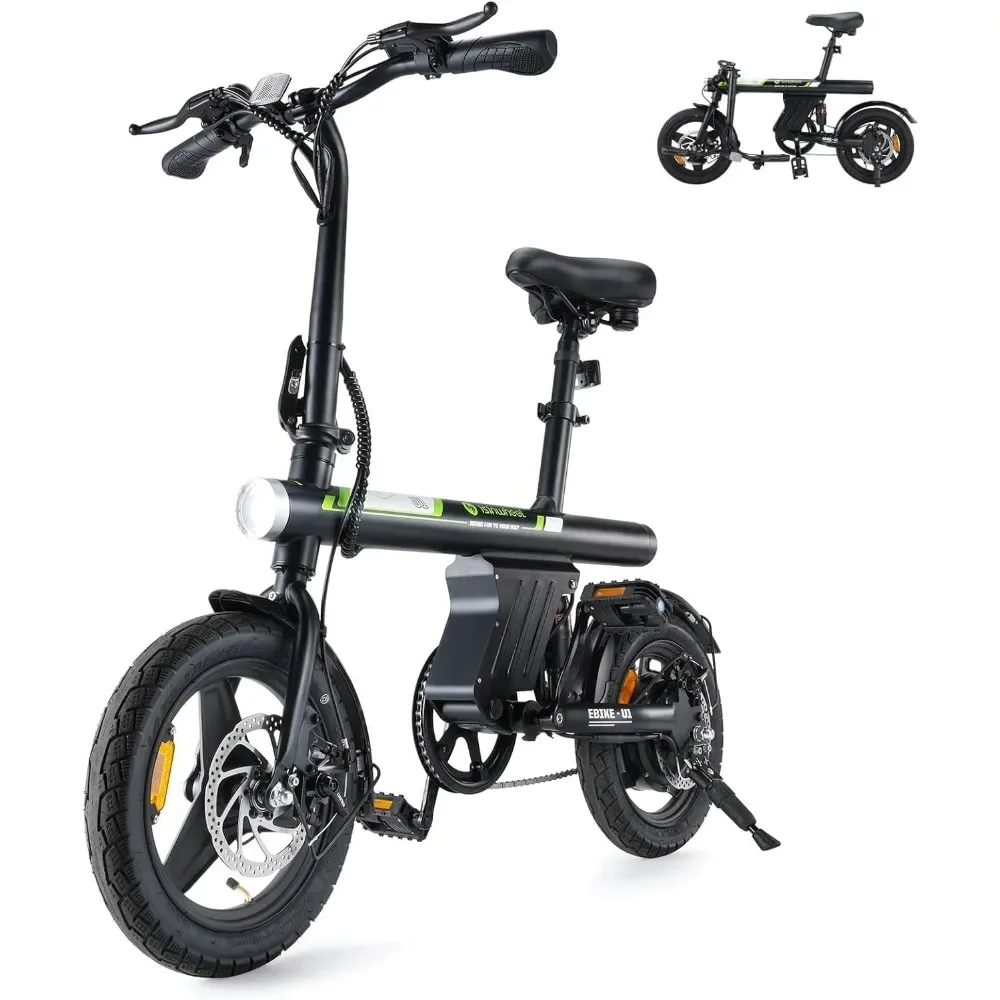 U1 Electric Bike for Adults 500W Motor, 20 mph Folding Ebike, 14" Adults Electric Bicycles with Smart Uphill, 25 Miles PAS Range