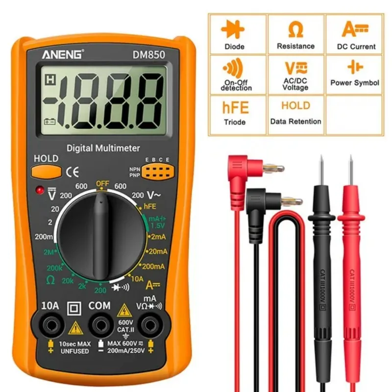 

1PC Portable LCD Automatic Professional Digital Multimeter Counts Auto AC/DC Votage Tester Ohm Current Ammeter Detector Tool