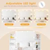 Makeup Vanity Desk with Mirror and Lights,Large Vanity with Drawers & Glass Top,Makeup Table with Power Outlet,3 Lighting Modes 3