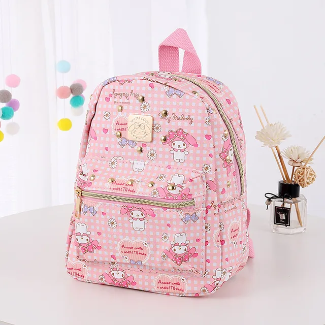 Kawaii Sanrio Cartoon Pu My Melody Mini Backpack KT Cat Small Backpack Cartoon Rivet Leisure Outing Small Schoolbag Gift