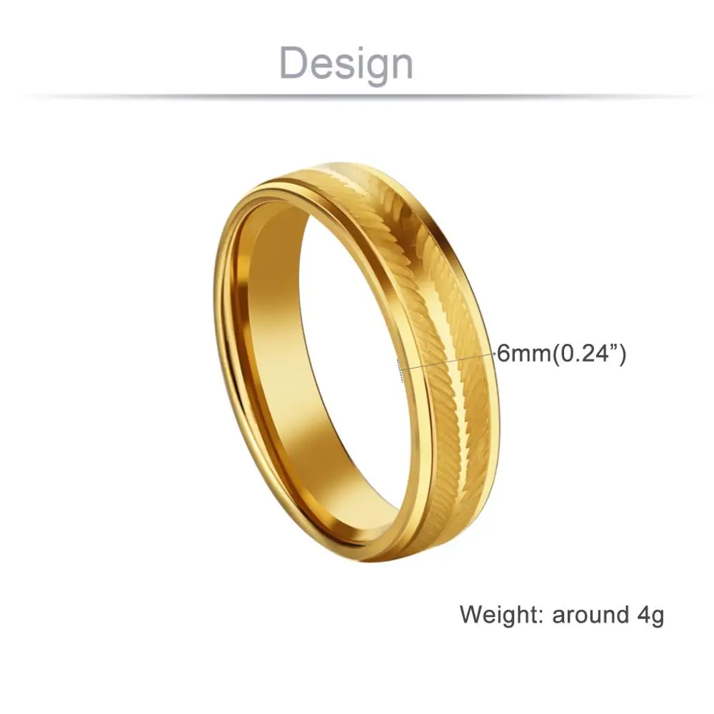 Men's Carved Stainless Steel Silver Ring – Elegant Engagement & Wedding Band Jewelry