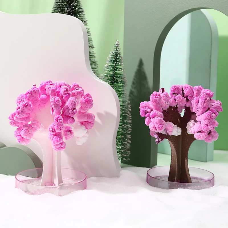 DIY Growing Tree Paper Sakura Crystal Trees Desktop Cherry