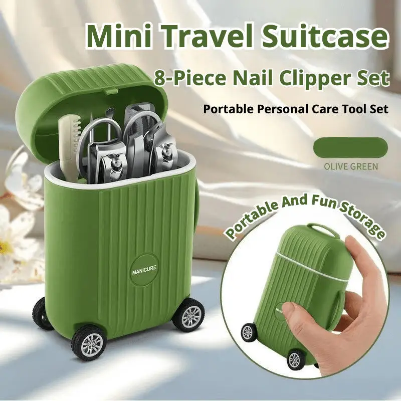 New 8Pcs Mini Suitcase Nail Clipper Set Convenient Beauty Tools Nail Clipper Manicure Trimmer Pedicure Knife Ear Peeling