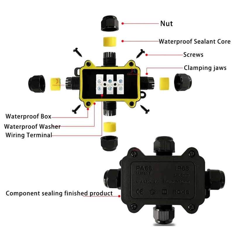 IP68 Outdoor Waterproof Junction Box 2-8 Way Mini Connector Box PC Plastic Terminal Designed For Buried Wires electrical junction box electrical box