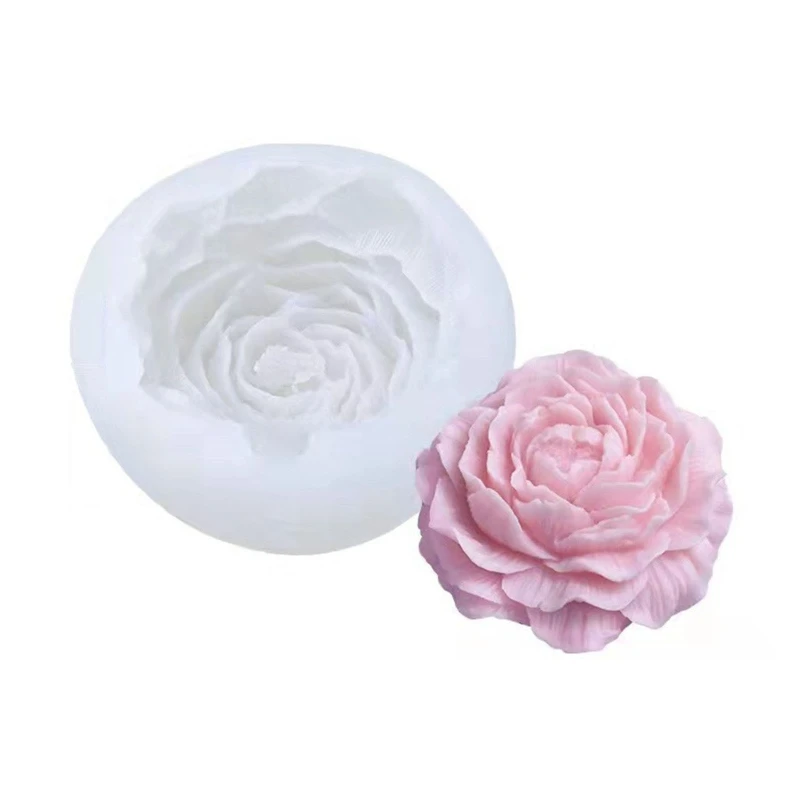 

DIY Peony Candle Silicone Mold Handmade 3D Flower Candle Soap Mould for Wax Aromatherapy Cake Fondant Chocolate Baking Tool
