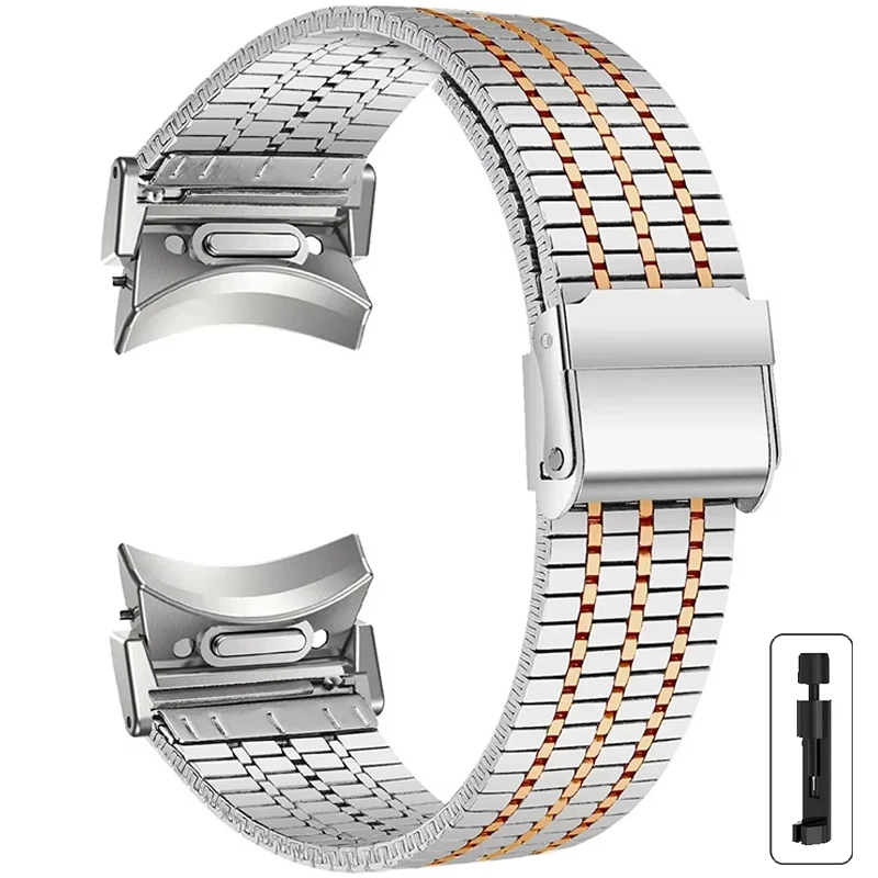 Elegant Stainless Steel Metal Watch Band Bracelet - No Gaps Design