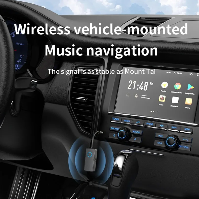 2-In-1 Bluetooth 5.4 Audio Receiver Transmitter Display 3.5mm AUX Wireless Audio Adapter For Car Airplane Speaker TV PC