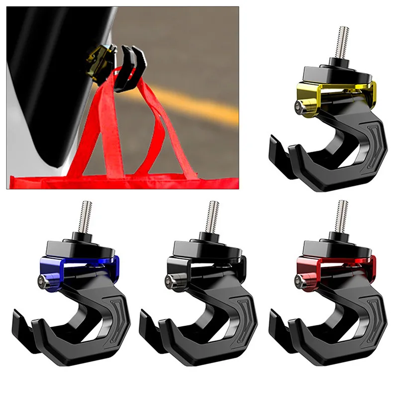 

Motorcycle Luggage Helmet Double Hook Aluminum Alloy Mount Motorbike Scooter Helmet Holder Bag Hook Hanger With Screw