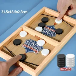 High-Speed Sling Puck Game - Interactive Parent-Child Tabletop Challenge (Basketball Style)