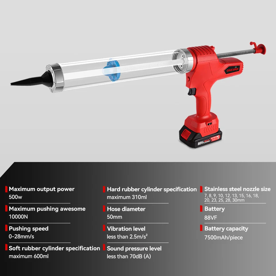 Pistolet À Calfeutrer Électrique Sans Fil, Pistolet À Colle En Verre À Pistolet À Calfeutrer Électrique Sans Fil, Pistolet À Colle En Verre À