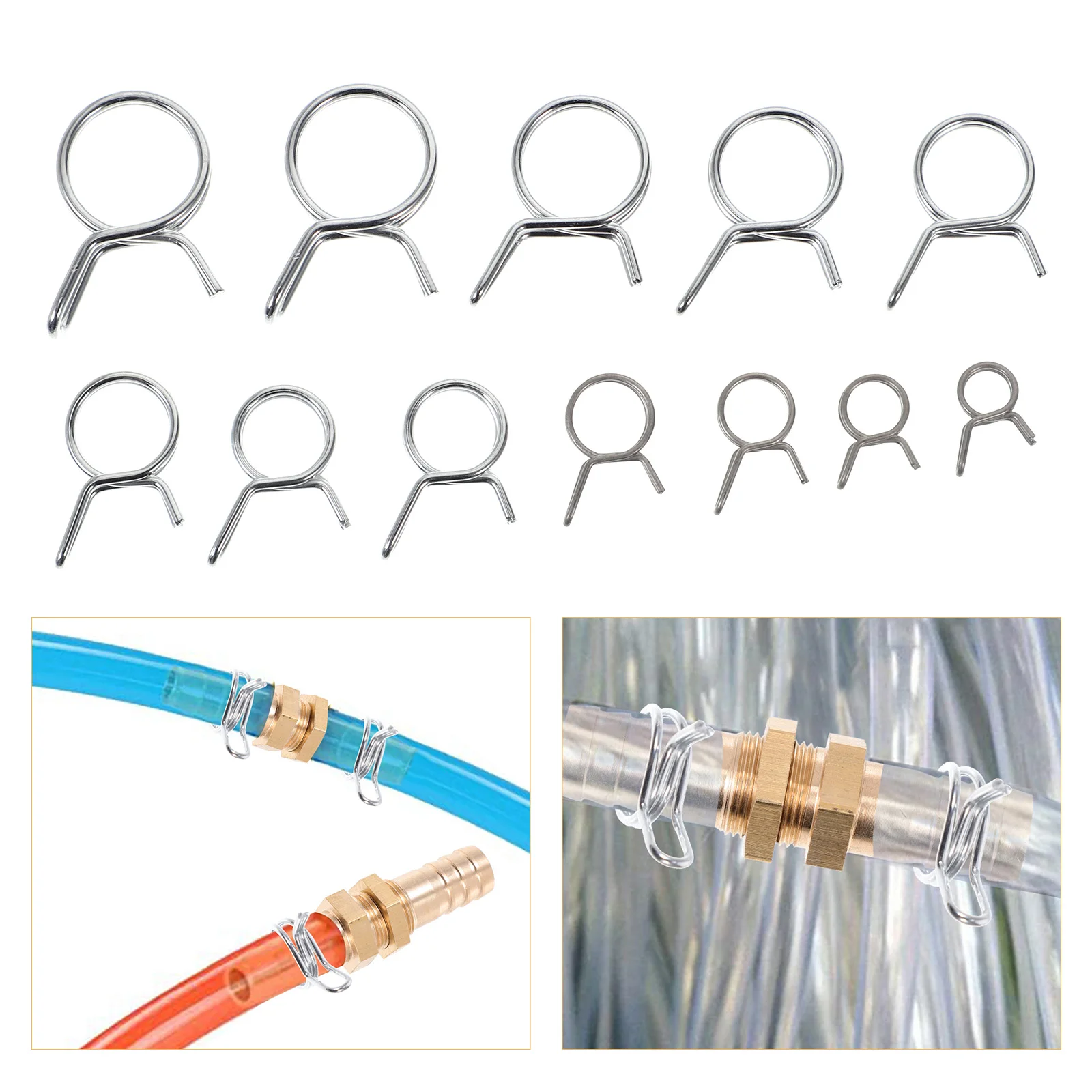 

250 Pcs Spring Tube Clamp Fuel Line Clips Hose Fasteners for Water Boxed Air Steel