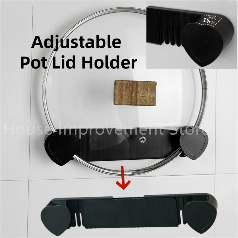 1/2/12Pcs Topf Rack Wand Montiert Selbstklebende Schlag Kostenloser Pan Deckel Lagerung Halter Küche Organizer topf Abdeckung Organisation – Detail 28