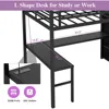 Metal Full XL Loft Bed with Desk and Wardrobe, Storage Stairs, LED Lights, USB Port, Heavy Duty Space Saving Children's Wardrobe 4