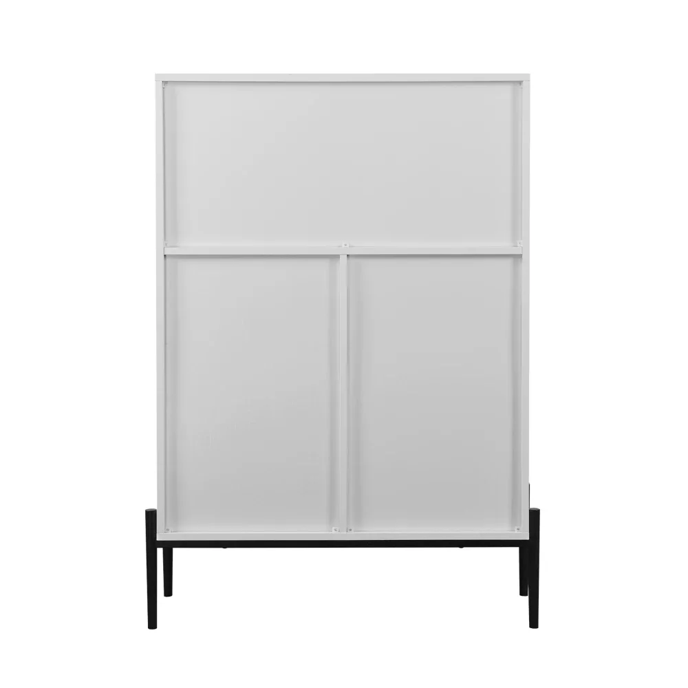 Holz-Sideboard mit 3 Schubladen, 1 Tür, 1 Glastür, Stauraum für Küche, Esszimmer, Flur, 85 x 40 x 120 cm – Detail 14