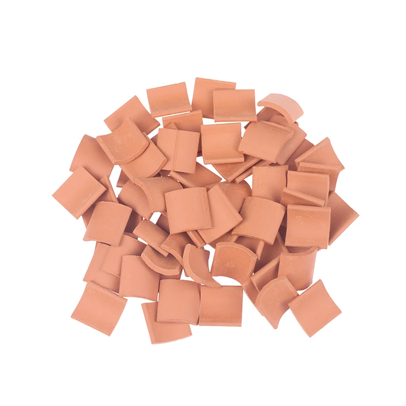 60 Pcs Roof Tiles Building Set Miniature Tiles Mini Dollhouse Shingles Fake Tile Dollhouse Kitchen Garden Accessories 6