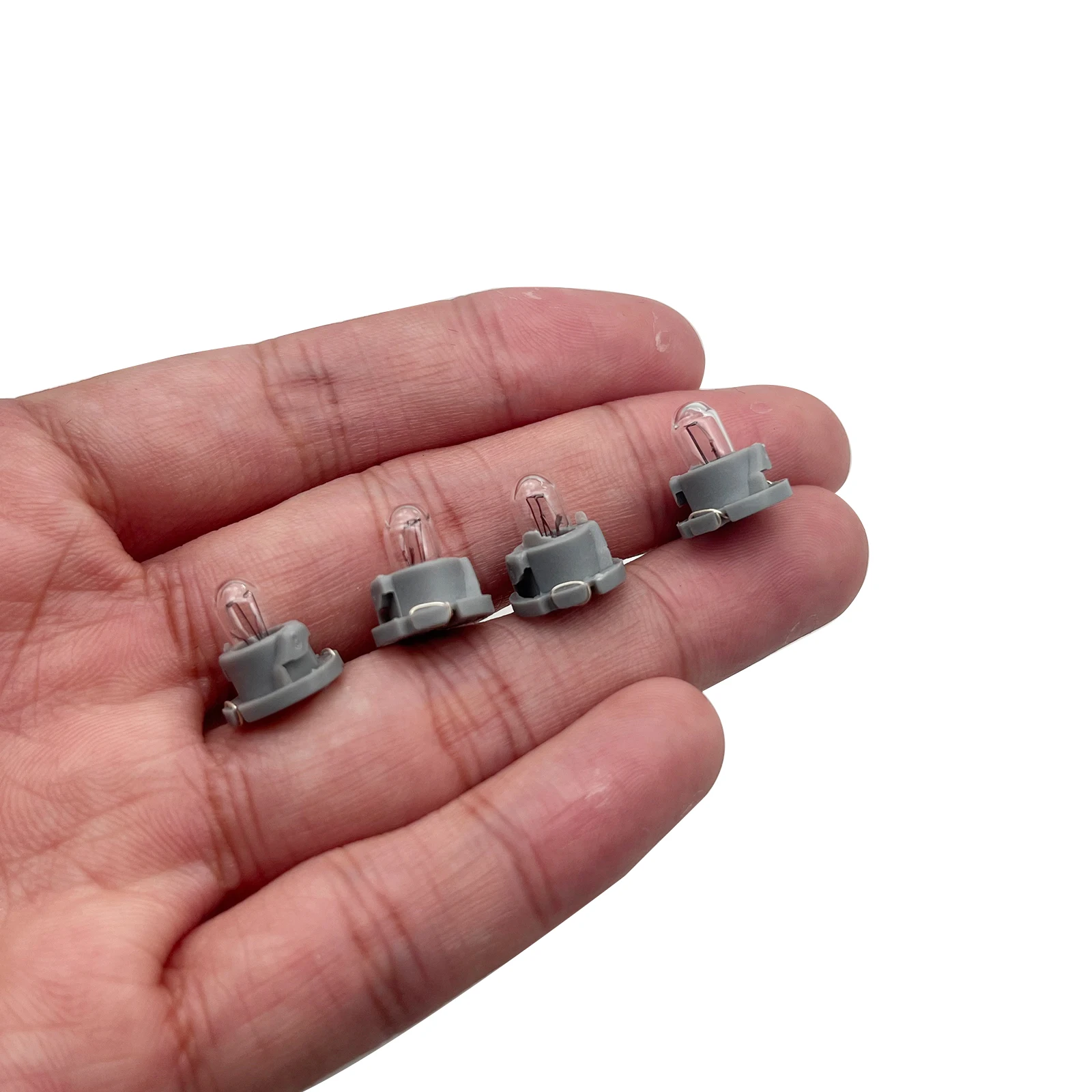 10pcs T5 Bulbs Lamps for Honda Toyota Nissan Mitsubishi Dashboard Instrument Bulb 14V 1.4W Grey Base Car Interior Bulb LED Light
