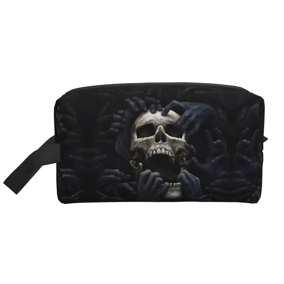 Custom Travel Evil Hands Skull Toiletry Bag Kawaii Halloween Gothic Skeleton Cosmetic Makeup Organizer Storage Dopp Kit Case 2
