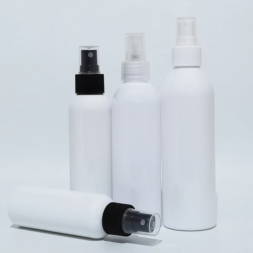 화장품 포장용 빈 PET 흰색 스프레이 병, 흰색 PET 용기, 물 미스트 분무기 펌프, 100ml, 150ml, 200ml, 250ml, 30 개