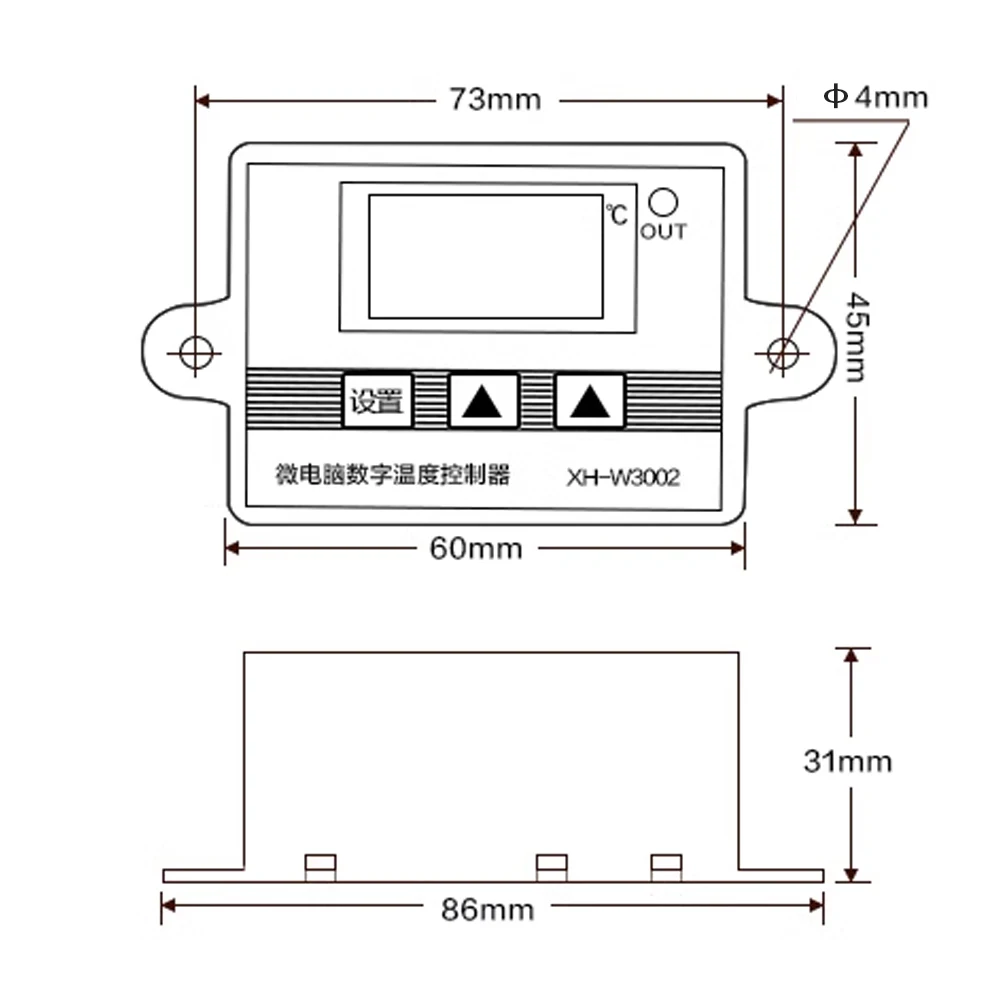 12V 24V 110V 220V Digital Temperature Controller Professional W3002 Digital LED Temperature Controller 10A Thermostat Regulator XH-3002