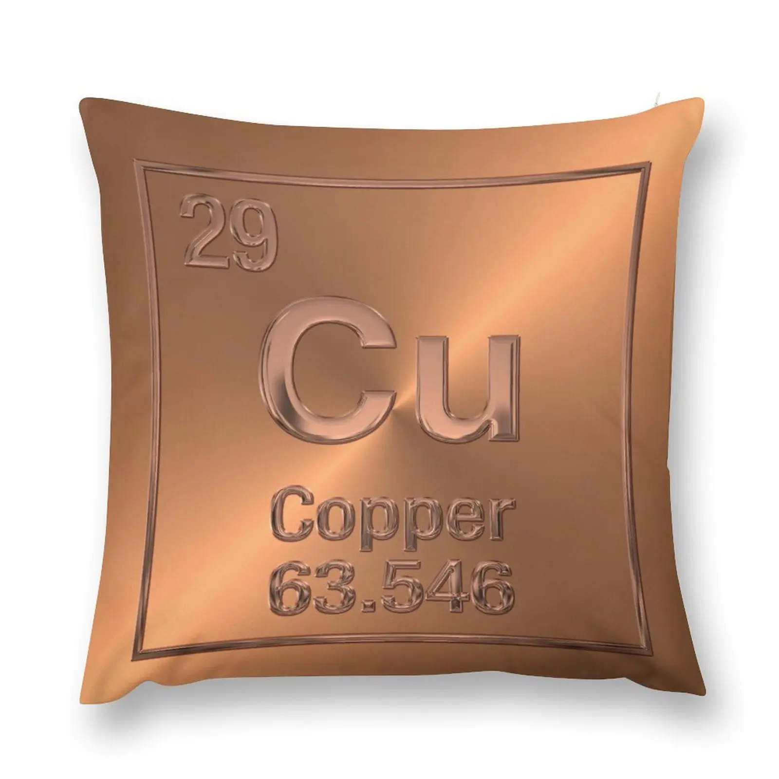 

Periodic Table of Elements - Copper (Cu) Throw Pillow Sofa Cushion Cover Cushions Cover Pillow Case Pillow Covers Decorative
