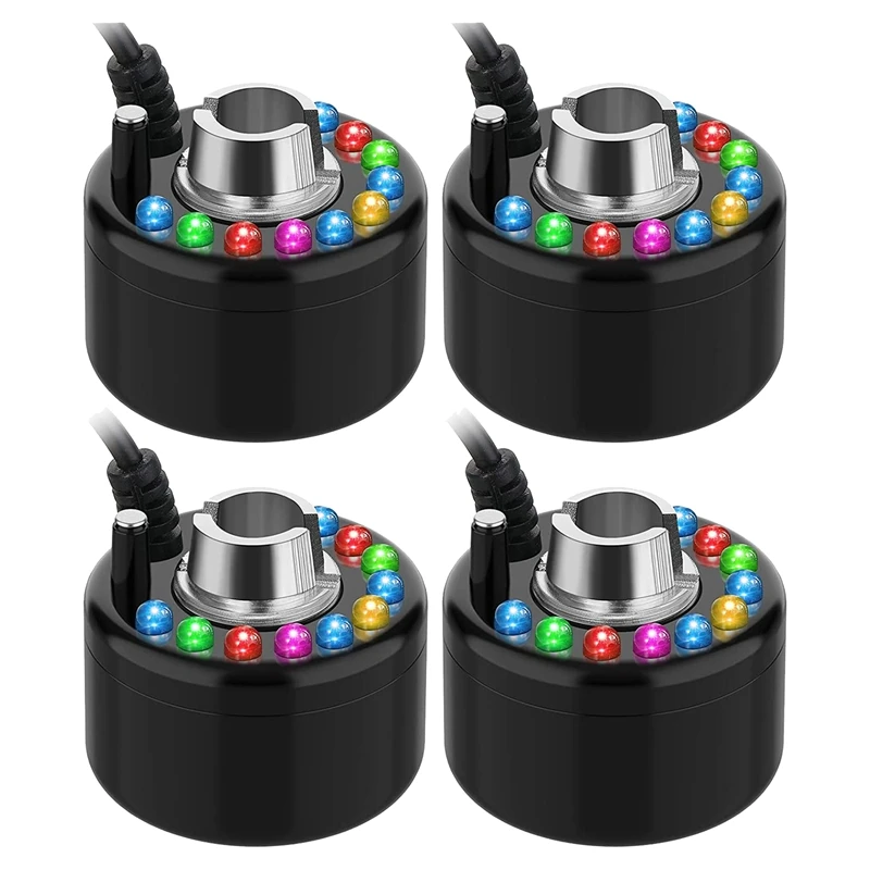 

4 Pcs Halloween Mist Maker Water Fountain Pond Fog Machine Color Change Fogger LED Mister US Plug