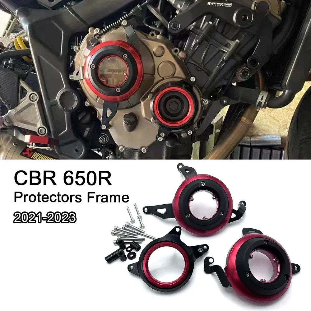 

Aluminum alloy engine transparent protective cover 2021 2022 2023 CB 650R Protectors Frame For HONDA CB650R CBR650R