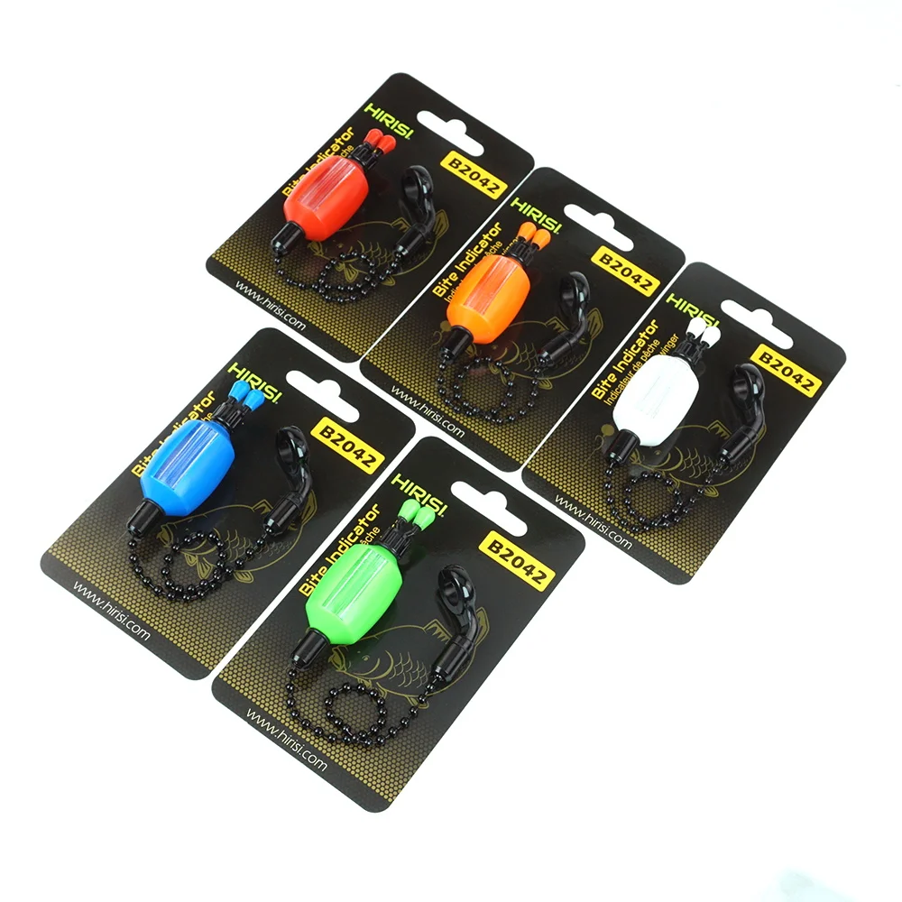 Hirisi 3x Swingers pour pêche à la carpe - indicateurs de touche 5 couleurs en plastique durable avec clips sécurisés