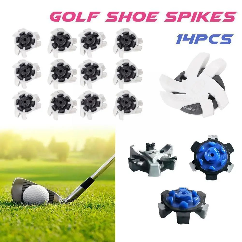 Golf Shoe Spikes Pins Nonslip Turn Fast Twist Screw spike Accessories Golf Supplies 14pcs Aids