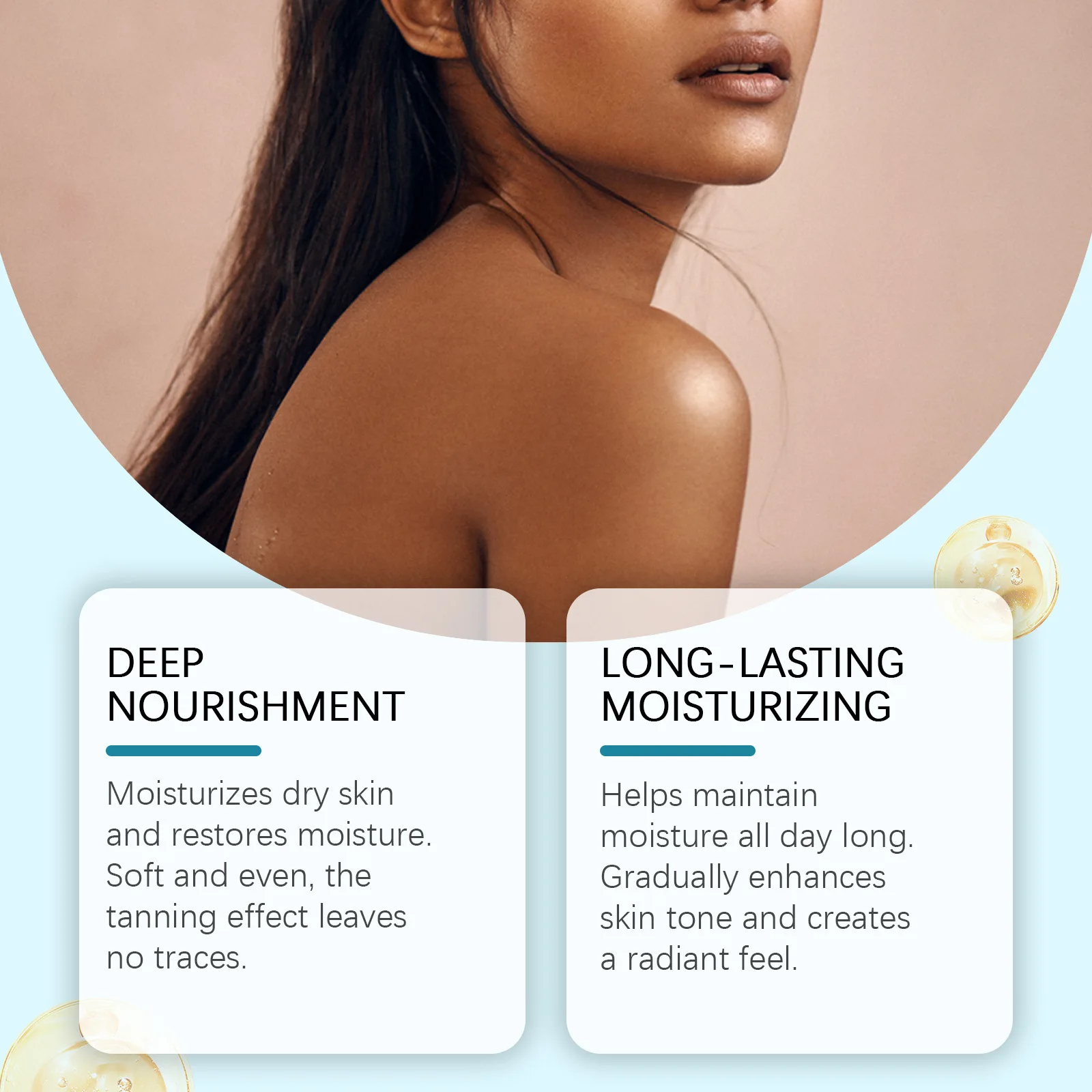 Crema autobabbronzante Acceleratore più scuro Affascinante Bronzo Marrone Estate Mare Bagnoschiuma solare Lozione idratante abbronzante radiante senza sole 2