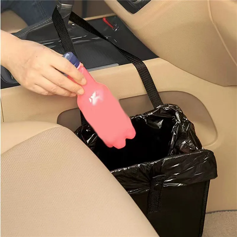Car trash can portable storage mesh pocket hanging backseat storage waterproof bag