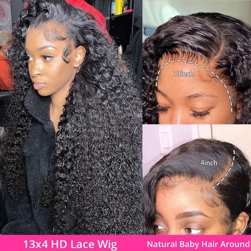 250 Density Water Wave Lace Front Wig 5x5 Lace Closure 13x4 13x6 Hd Frontal wig 360 Curly water Human Hair Wigs For Women