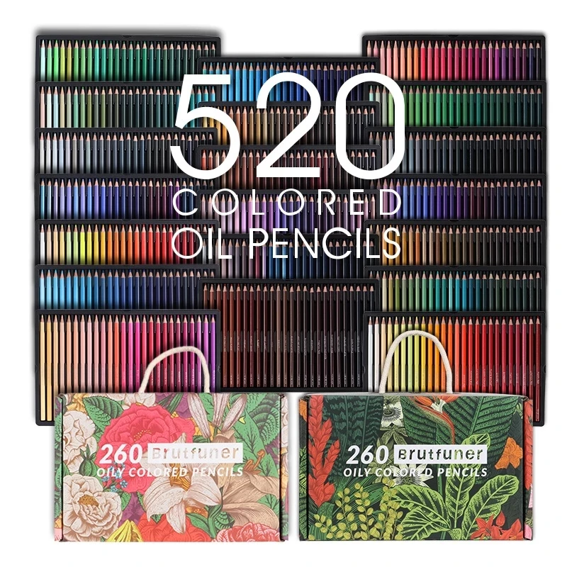 520 colors deluxe gift box oil-based colored pencils set of students special art drawing stationery artist drawing color pencils faber castel 100 color professional oily colored pencils for artist school sketch drawing pen children special gift