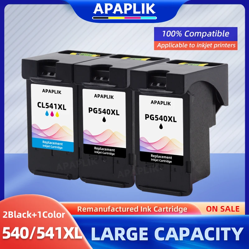 Apaplik Cartuccia Di Inchiostro Per Canon Pg540 Cl541 Pg 540 Xl Cl 541 Xl Compatibile Per Pixma Mx375 Mx395 Mg3150 Mg3250 Mg3550 Mg4250