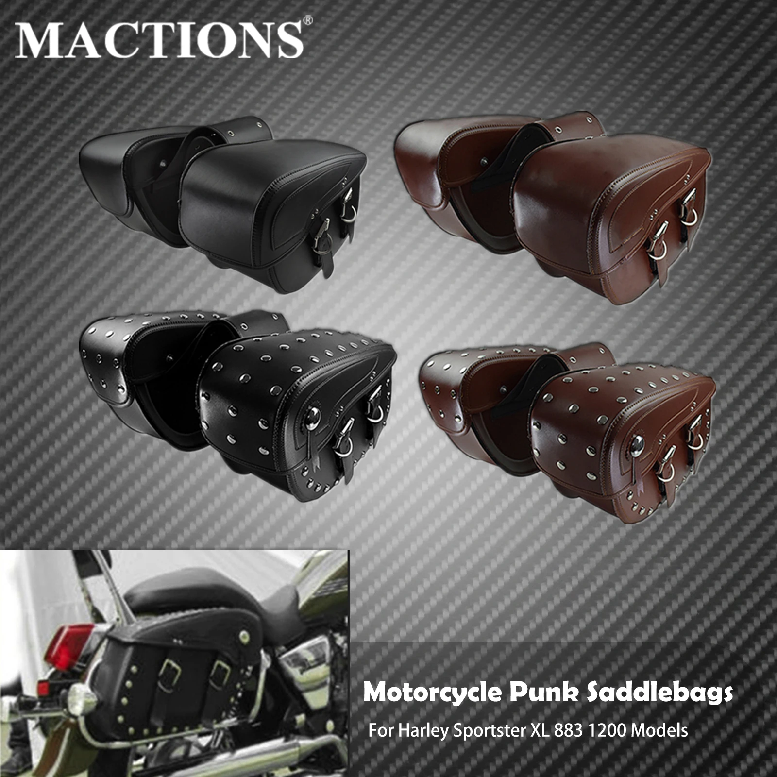 FVMOTO Sac de rangement style club compatible avec Harley Softail Dyna Street Bob