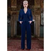 Women's Three Piece Suit Velvet Single Breasted Elegant Women's Pants Suits Female Suits Set Formal New in Matching Groups Sets 2
