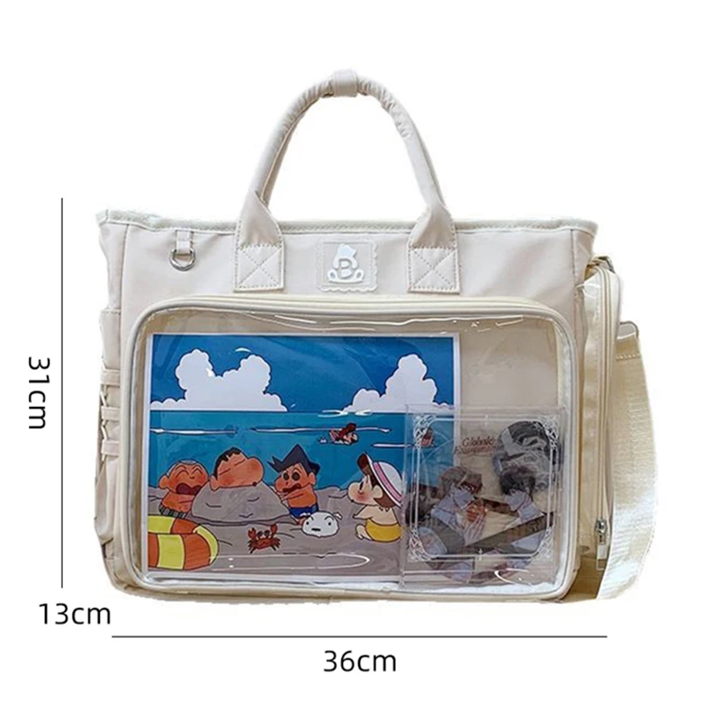 Zaino femminile quadrato alla moda Borsa a tracolla multifunzionale trasparente Borsa a tracolla per gita quotidiana di grande capacità Borse Mochilas - immagine 6