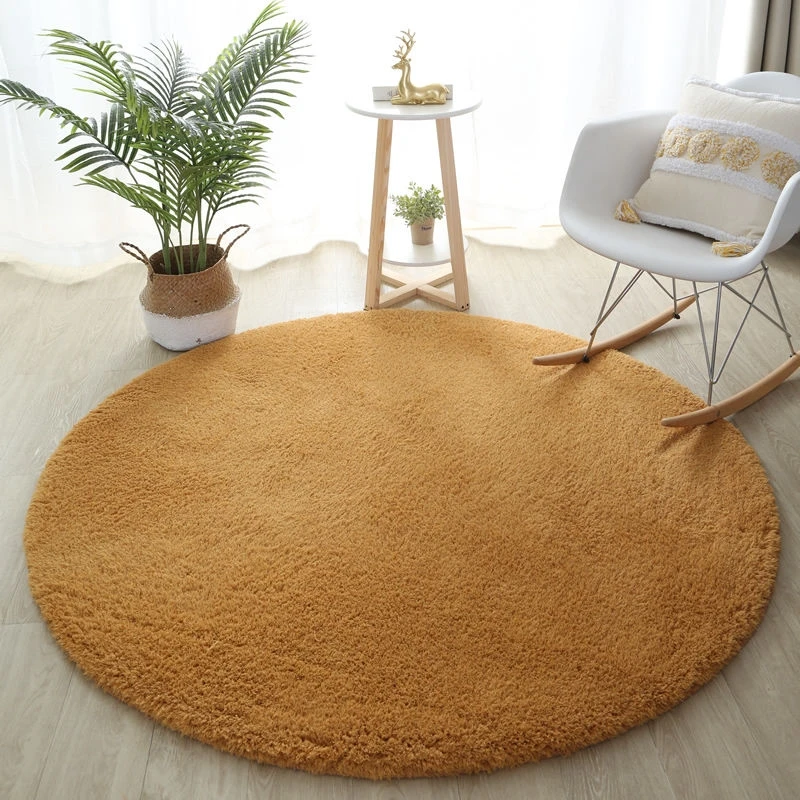 Soft Fluffy Round Carpets Children Bedside Rugs for Living Room Coffee