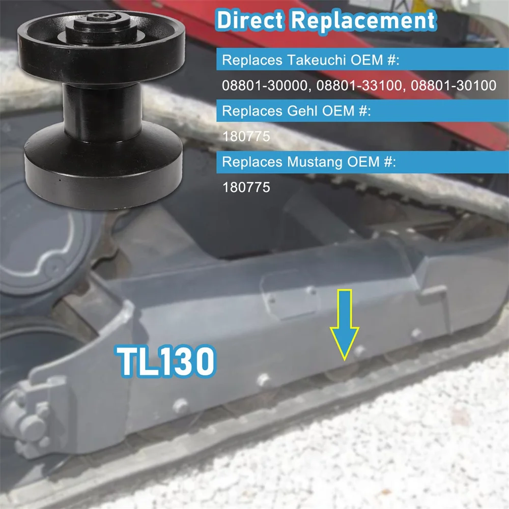 TL130 Track Roller Bottom Roller for Takeuchi TL230 TL8 TL126 TL26-2 Skid Steer Loader Fits Gehl CTL65 CTL60 Mustang MTL16 08801