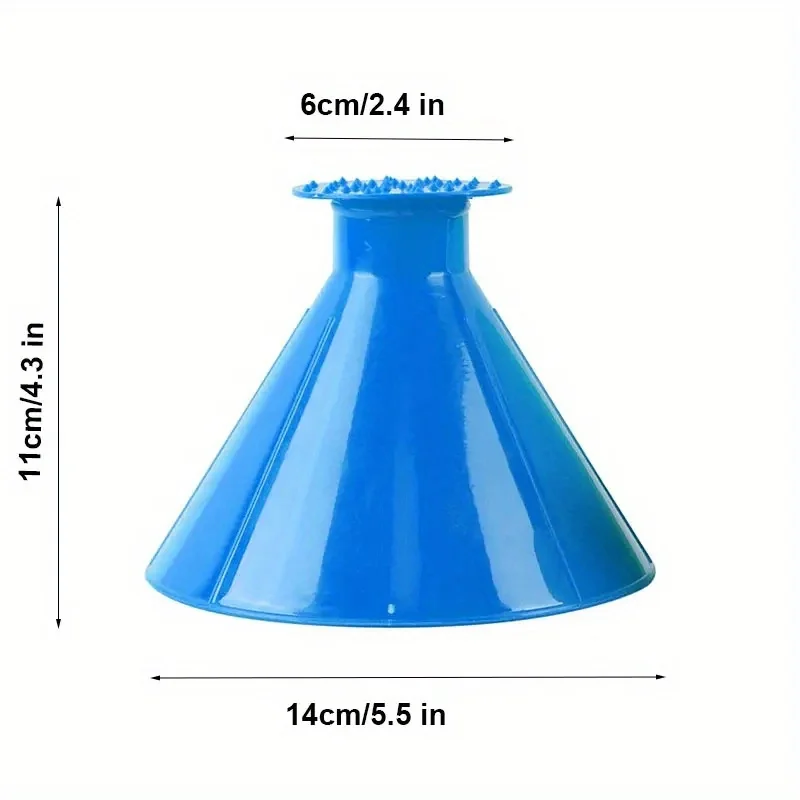 2pcs Ice scraper suitable for all car windshields, practical and portable snow shovel with a funnel-shaped snow scraper.