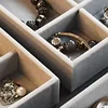 Acrylic Velvet Jewelry Organizer with 3 Drawers Stackable Display Storage Earrings Necklace Bracelets Box Holder Case for Women 5