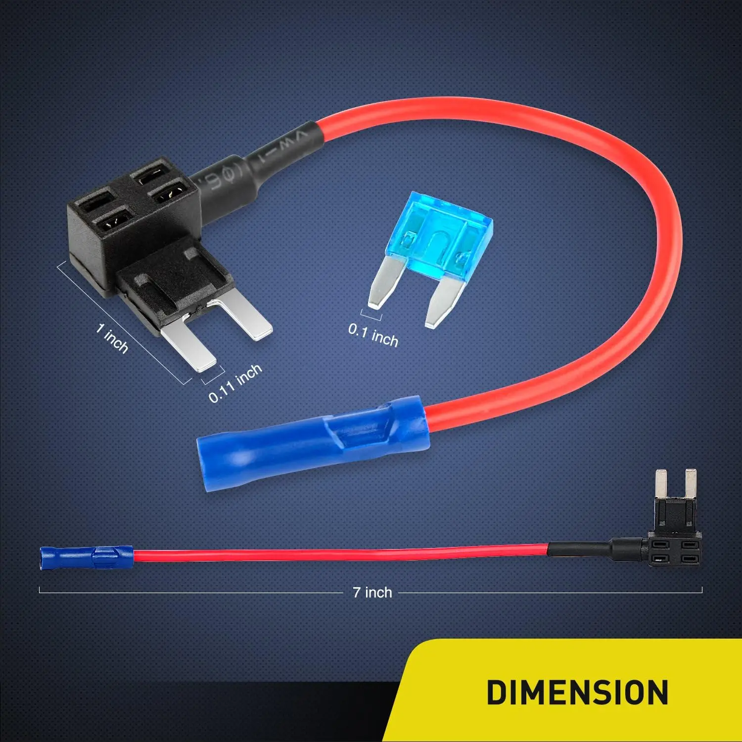 DaierTek 5PCS Add-a-circuit Fuse Holder TAP Adapter Mini ATM APM Blade Fuse Holder Adapter Jumper Connector With 15A fuse holder